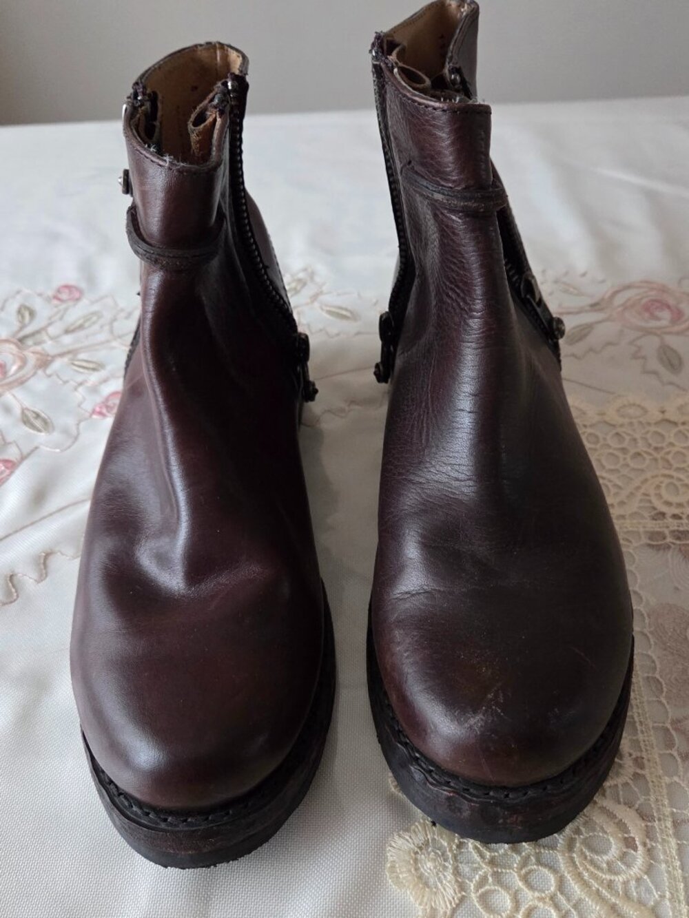 NWT Frye Leather Brown Ankle Boots